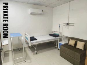 Comfortable private patient room
